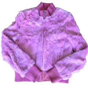 Nwt pink rabbit coat S